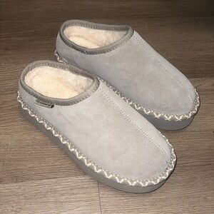 Cozy Gray Suede BearPaw Slippers